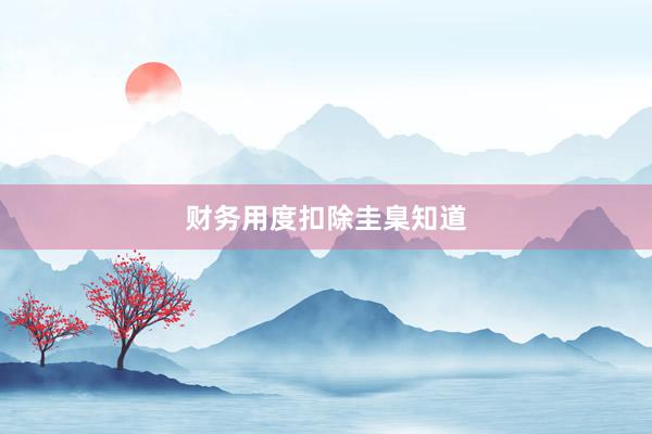 财务用度扣除圭臬知道